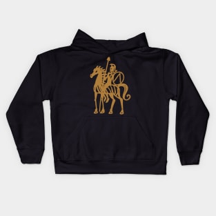 Athenian warrior on horseback Kids Hoodie